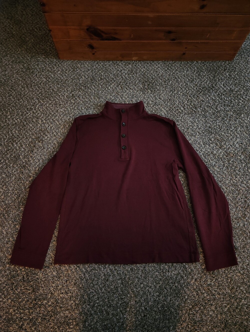 Banana Republic Quarter Button Sweatshirt Pullover Maroon Large